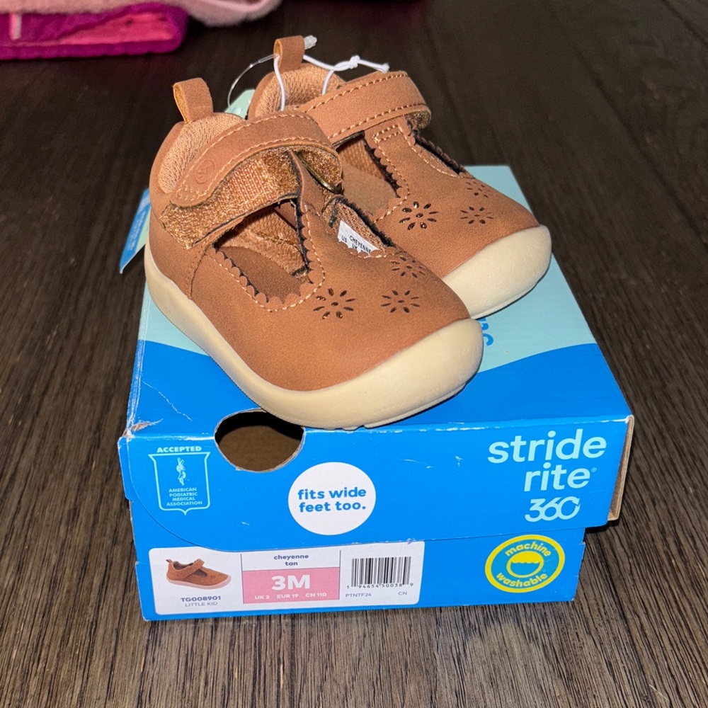 Stride Rite Tan Baby Walker Shoes